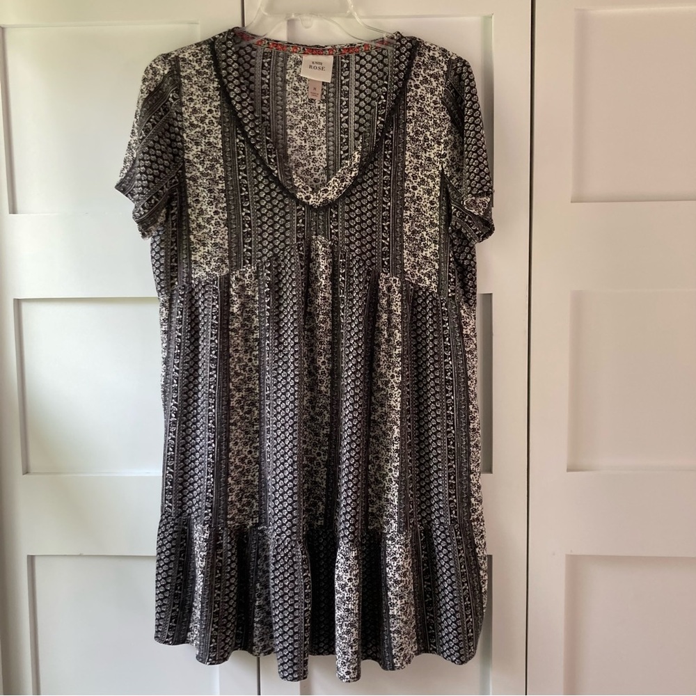 Rayon Short Sleeve V-Neck Dress